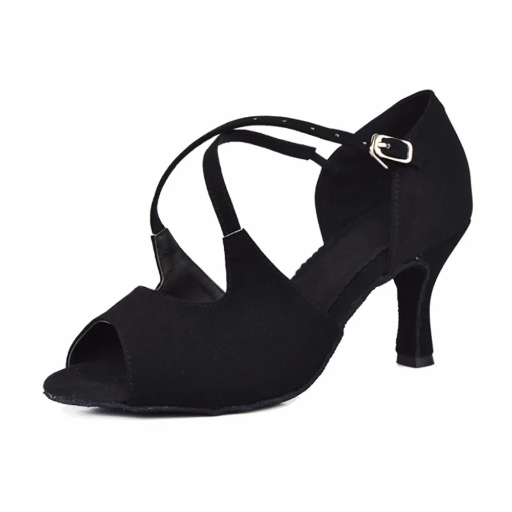 Cena Kobieta Ballroom Latin Dance Shoes czerwone sandały Salsa damskie Social Party Tango buty do tańca wysokie obcasy 6 7. 5 8. 5cm miękka podeszwa 1801