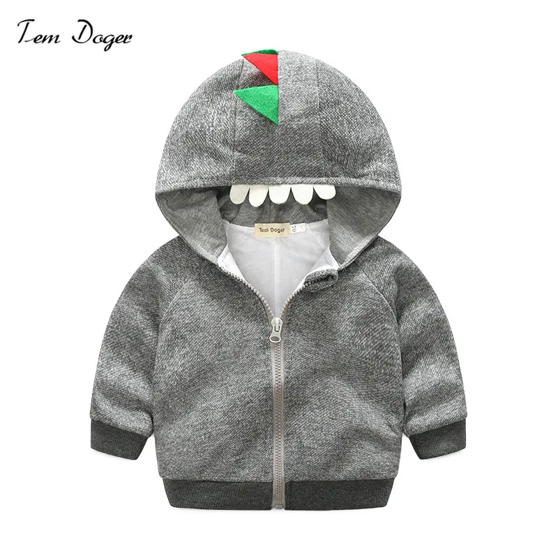 

Tem Doger Infant Cotton Long Sleeve Hooded Jacket Baby Boy Clothing Coat Cartoon Dinosaur Sweatshirts Newborn Clothes