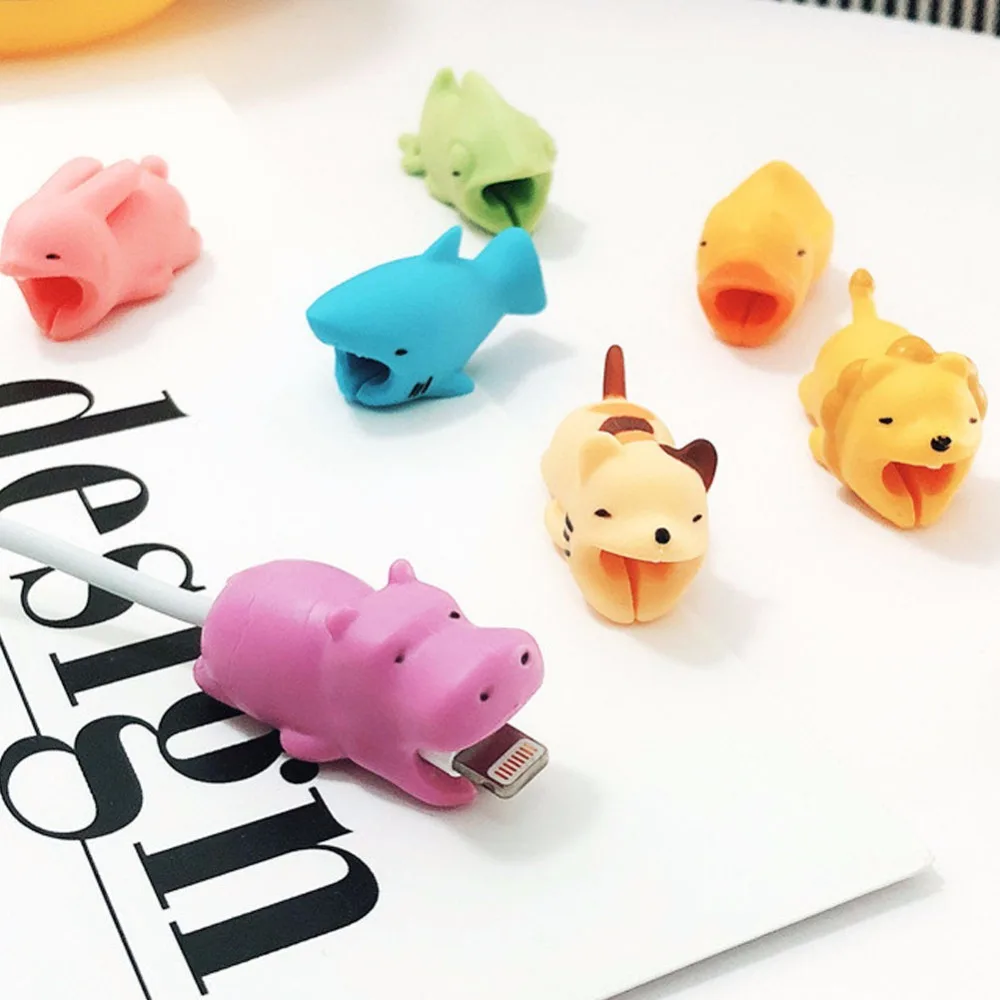 

New Cable Protector for iphone 5 6 7 8 cable Winder dolphin Bite Accessory Organizer rabbit Animal Cord Protective for USB Data