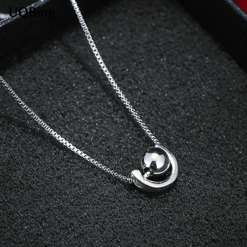 Женское ожерелье из серебра 925 пробы с подвеской шариком|ball pendant|silver chain necklacechain