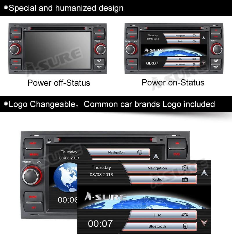 Discount A-Sure 2 Din Car Auto Radio GPS Player Navigation For Ford Transit Focus Galaxy S-Max C-Max Fusion Fiesta FM RDS SWC DVD USB 3G 26