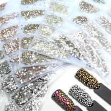 Mix 6 Размеры блестящие 3d кристаллы для ногтей Стразы Стекло бусины-бриллианты украшения аксессуары камни для ногтей прелести набор