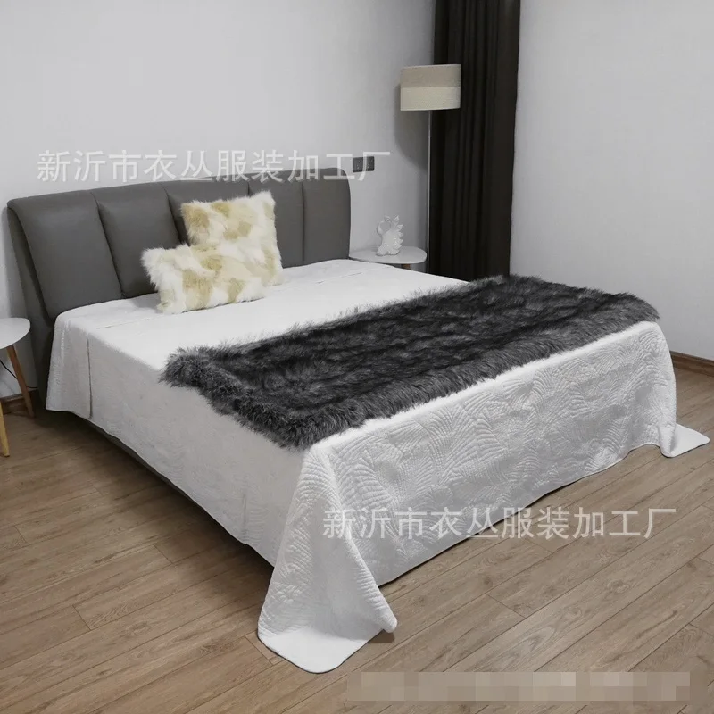 US $117.60 Imitation water Mink hair throw Faux fur long hair blanket 200cmX150cm