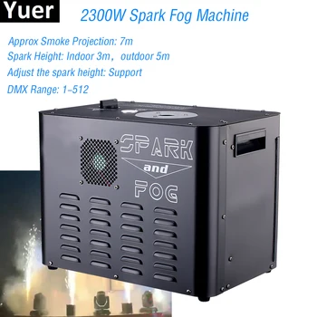 Prijzen Nieuwste 2300W Spark Fog Machine Perfect Combineert Fog Machine En Vonk Machine DMX DJ Disco Bruiloft Koud Vuurwerk Machine