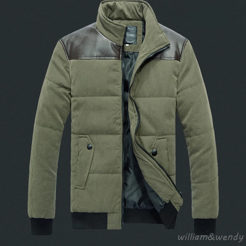 

Men Slim Vintage PU Leather Patchwork Large Size Quilted Jacket Winter Warm Motorcycle Cardigan Military B Coat Veste 4XL 5XL