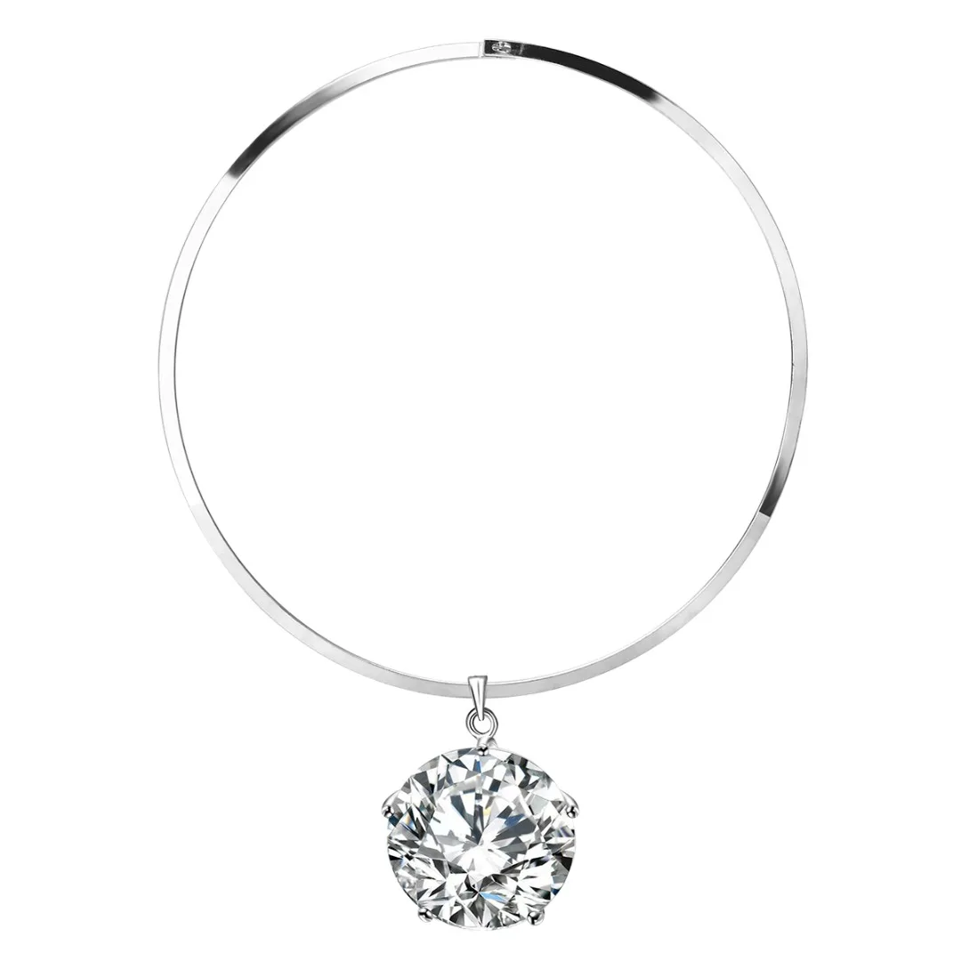 Shellhard Trendy Super Huge Crystal Necklace Exaggerate Large Big Bling Rhinestone Pendant Necklace Charms Women Party Jewelery