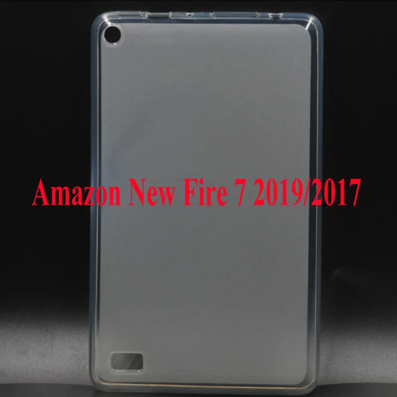 Litchee стиль PU кожаный чехол для Amazon Kindle Fire 7 смарт-Стенд чехол для Amazon New Fire 7 чехол для планшета+ пленка - Цвет: TPU