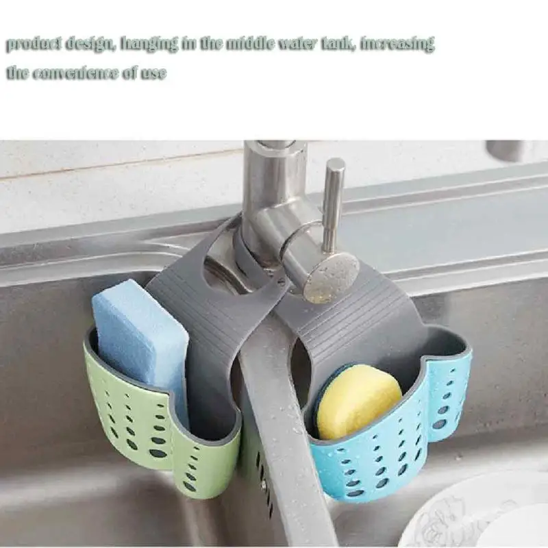 

Adjustable Drain Basket Double Layer Kitchen Scouring Clothing Bathroom Faucet Sponge Drain Rack Kitchen Accessory Storage toot