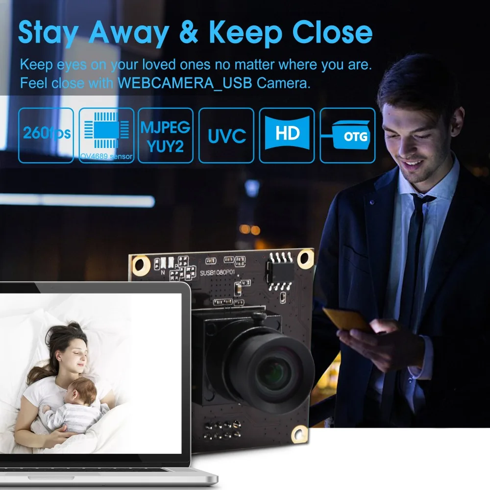Объектив без искажений 2MP MJPEG 60fps/ 120fps /260fps высокоскоростной CMOS OV4689 USB 2 0 модуль