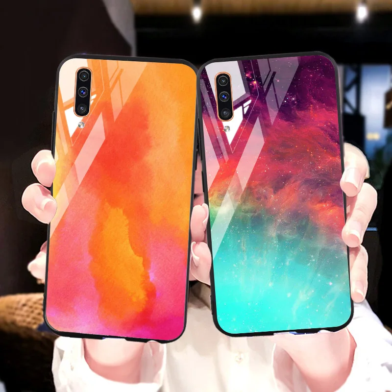 

Tempered Glass Case for Samsung Galaxy A70 A60 A50 A40 A30 A20 Cases Star Space Phone Cover for Samsung S10e S10 Lite Plus Funda