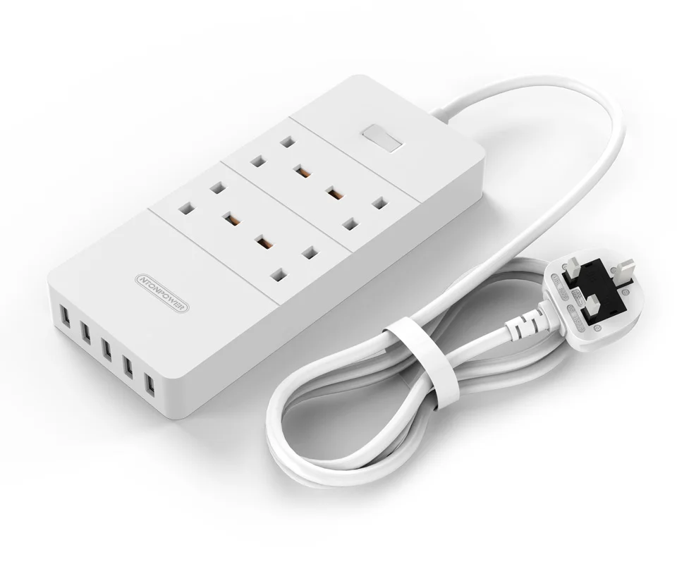 NTON power HPC USB power Strip UK Plug 4 AC Разъем питания 5 портов USB зарядное устройство Защита от перенапряжения 1,5 м удлинитель провод шнур питания