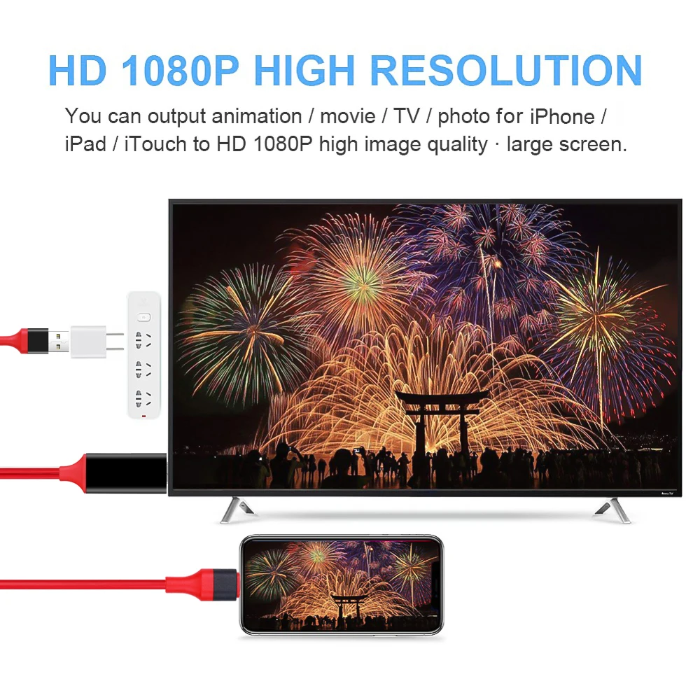 Новинка для Lightning/HDMI цифровой av-адаптер 4K USB Кабельный разъем до 1080P HD для iPhone X/8 P/6/6 S/7/7 P/iPad Air/iPod