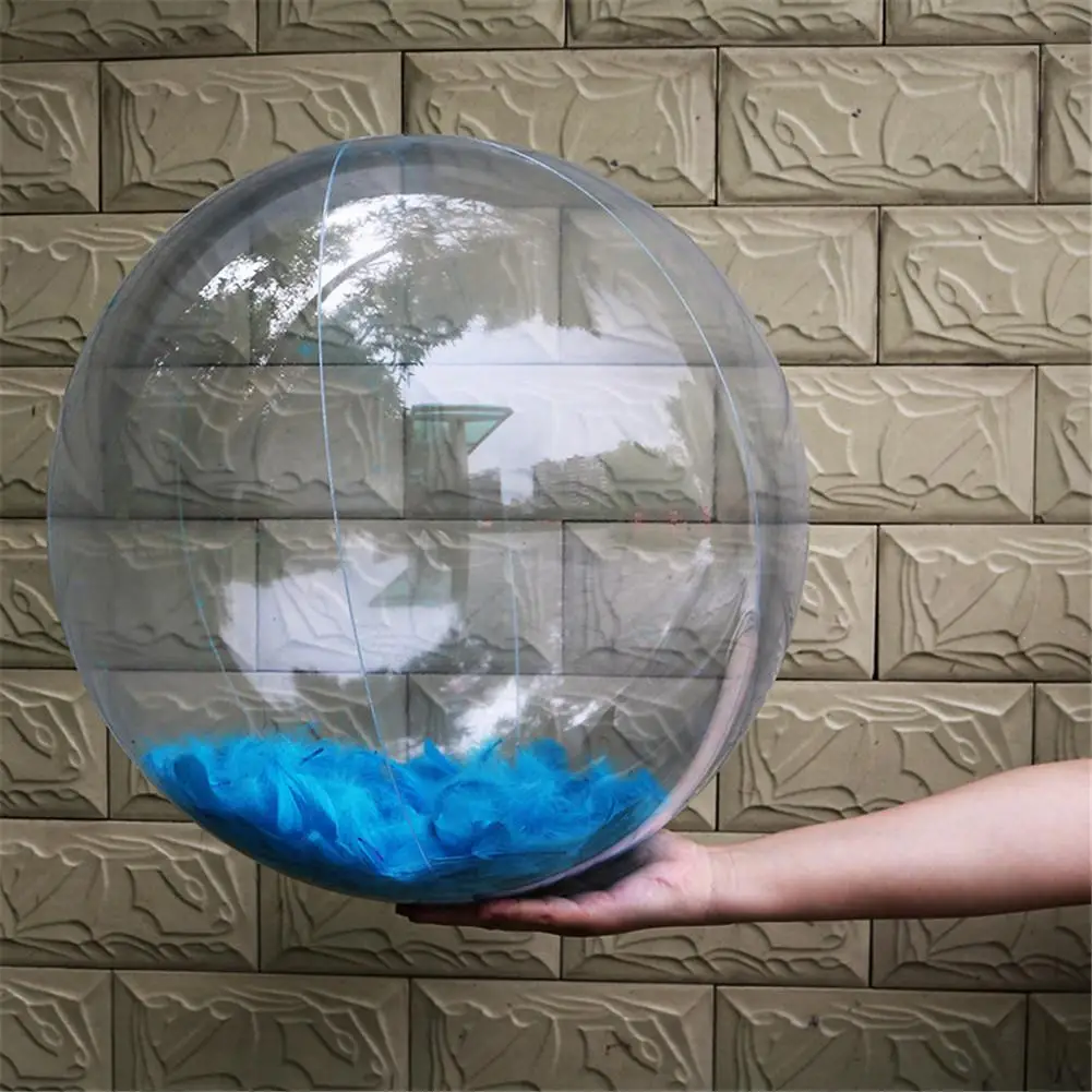 

None Inflatable Transparent Feather Beach Ball for Outdoor Swimming Pool Water Playing