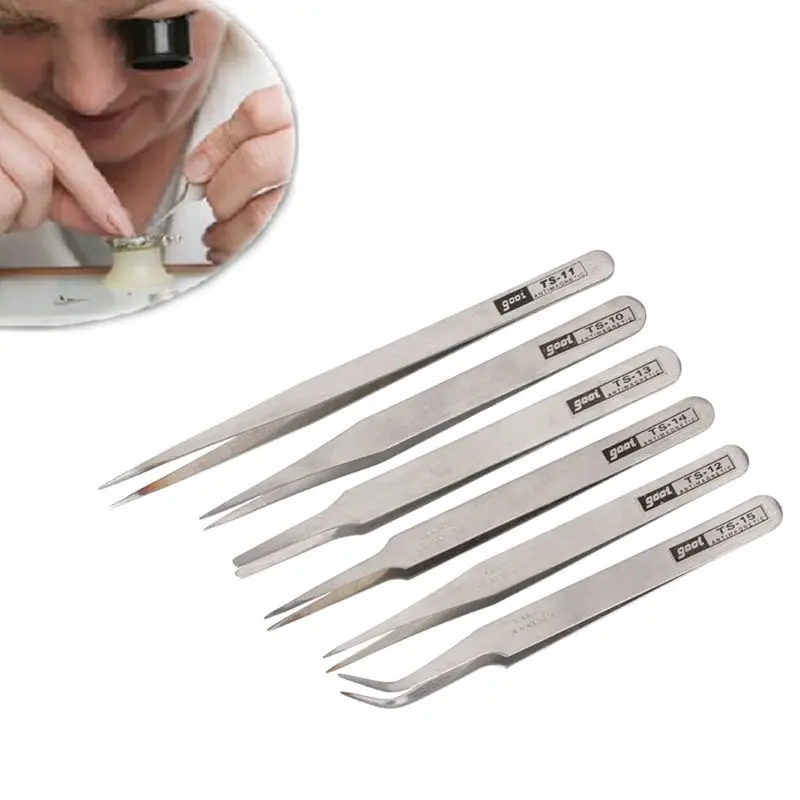 2017 Hot All Purpose Precision Tweezer Set Stainless Steel Anti Static Tool Kit