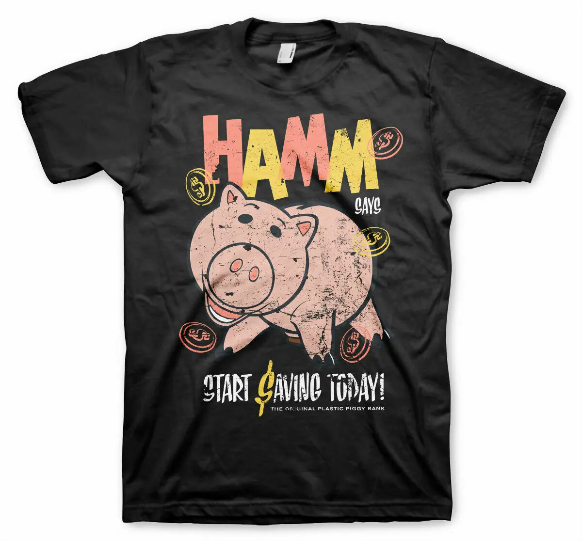 

OFFICIAL TOY STORY 4 - HAMM SAYS START SAVING TODAY TOY POSTER PRINT T-SHIRT Men Women Unisex Fashion tshirt Free Shipping