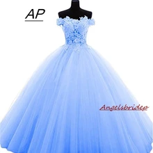 ANGELSBRIDEP-vestidos de quinceañera con cuello de barco, apliques de encaje sexys para fiesta, corte de tren de lujo, vestidos de verano de talla grande, 15, 2021