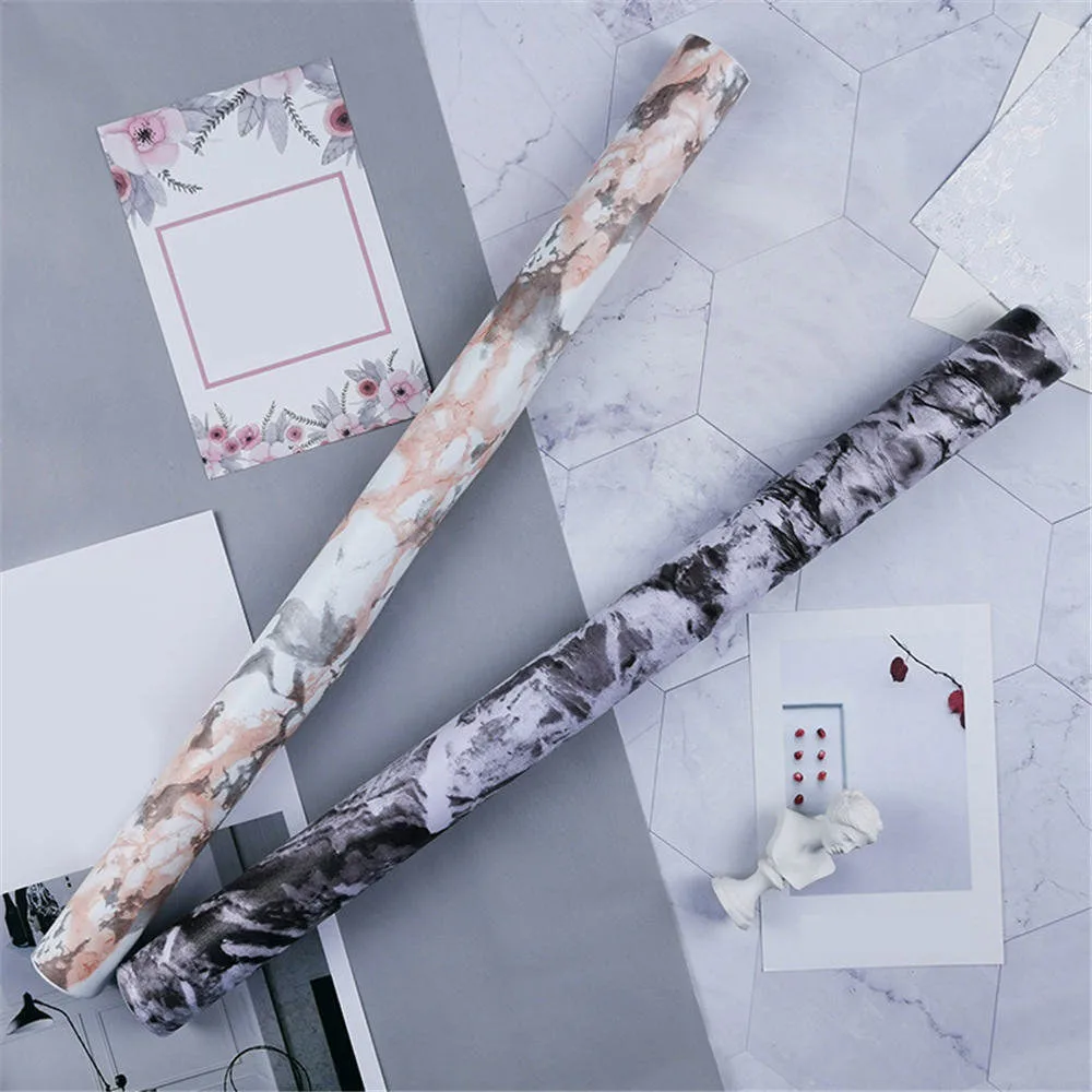 Wall Decor Sticker Marbled Wallpaper Pvc Waterproof Self-adhesive Wallpaper Kitchen Wall Stickers Living Room Decoration