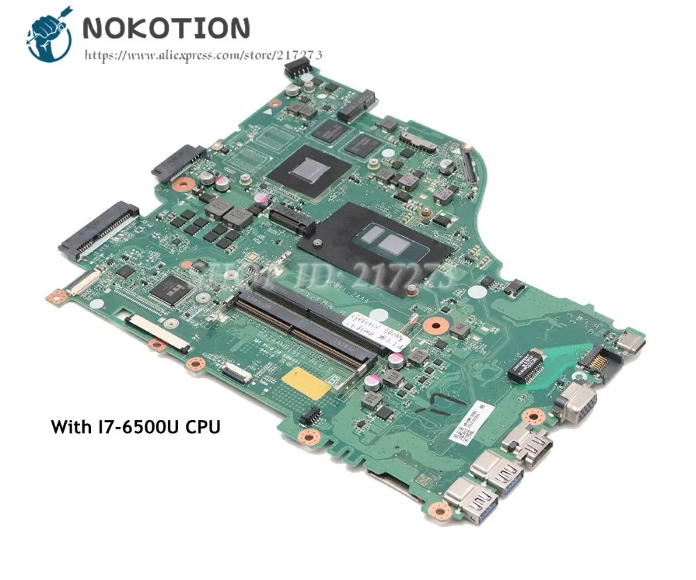 NOKOTION для acer aspire E5-574G F5-574G Материнская плата ноутбука NBGDW11006 NBGDW110066 DAZAAMB16E0 940MX I7-6500U Процессор