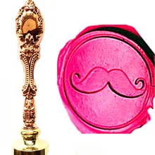 Винтажные смешные усы роскошный воск печать штамп латунь Павлин металлическая ручка подарочный набор изображение на заказ логотип