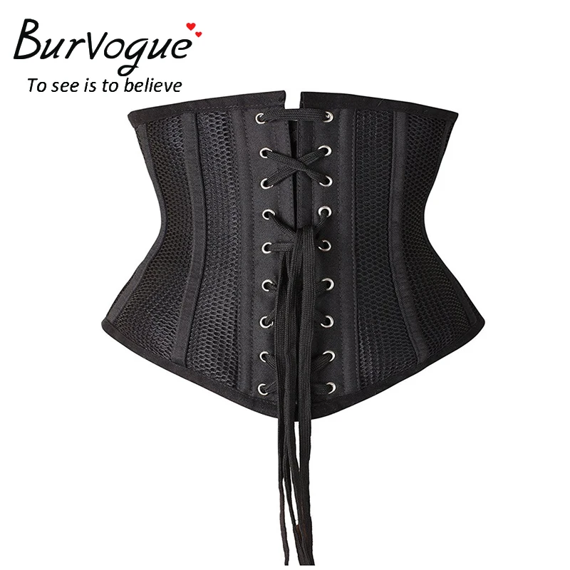 Burvogue женские корсеты под грудь и бюстье корсет для талии похудения дышащие Mesh