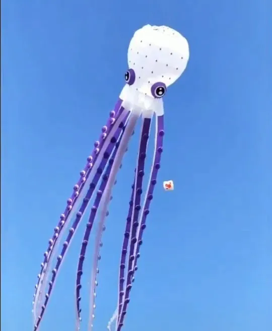 

flying big octopus papalotes pulpo fish flag rainbow kite livre soft kite adult giant kite large ripstop nylon cometas grandes