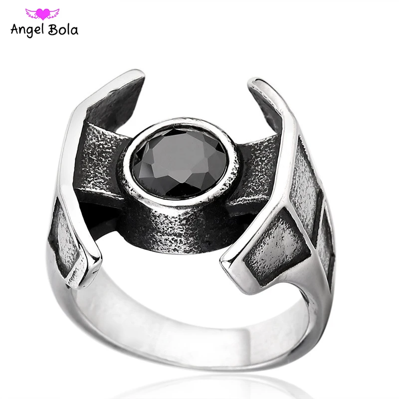

2018 New Style 316L Stainless Steel Star Wars Darth Vader TIE Fighter Ring Fashion Personality Jewelry Free Shipping