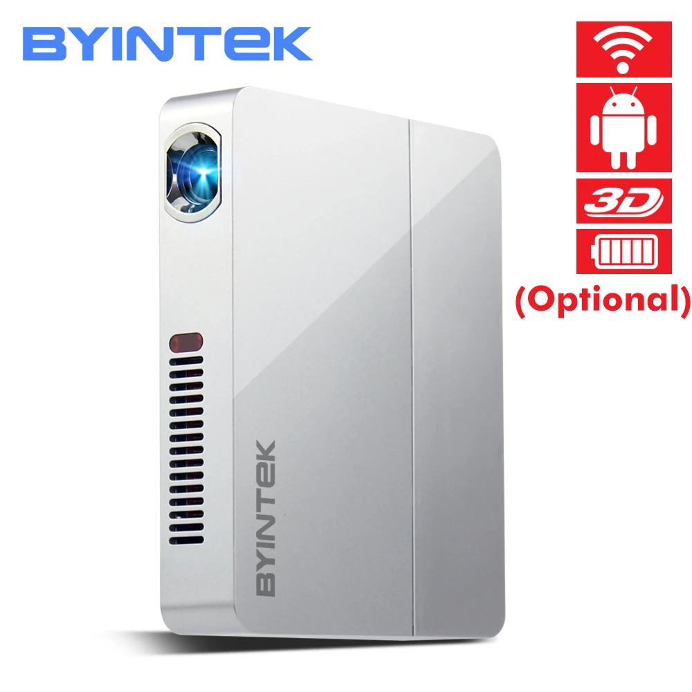 BYINTEK UFO R9 الذكية الروبوت WIFI فيديو مايكرو المحمولة DLP البسيطة LED 3D العارض ل كامل HD 1080 P المنزل المسرح الأعمال مكتب