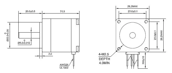 Мини шаговый двигатель Nema 11 Шаговый двигатель 4-свинец 0.67A 6Ncm 28x31 мм для ЧПУ XYZ DIY 3D-принтеры