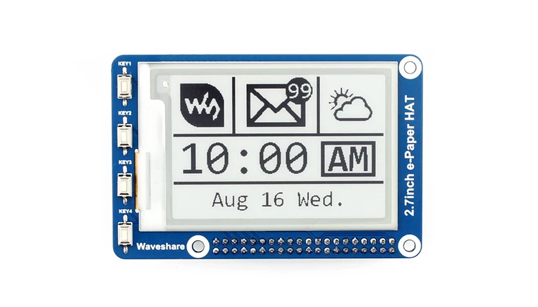 2,7 дюймов e-paper HAT 264x176, 2,7 дюймов E-Ink дисплей HAT для Raspberry Pi SPI интерфейс со встроенным контроллером