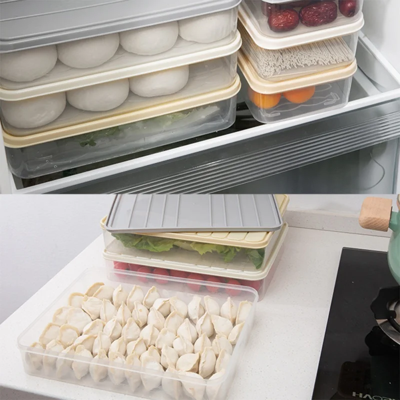 

Refrigerator Organizer Egg Fish Storage Box Food Container Keep Eggs Fresh Kitchen Dumplings Storage Containers