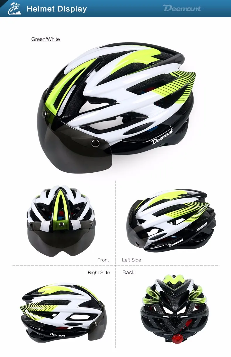 Deemount велосипедный шлем велосипедный MTB горный велосипед защитная крышка W/H светодиодный светильник Goggle Объектив в форме 26 полостей PC EPS пена