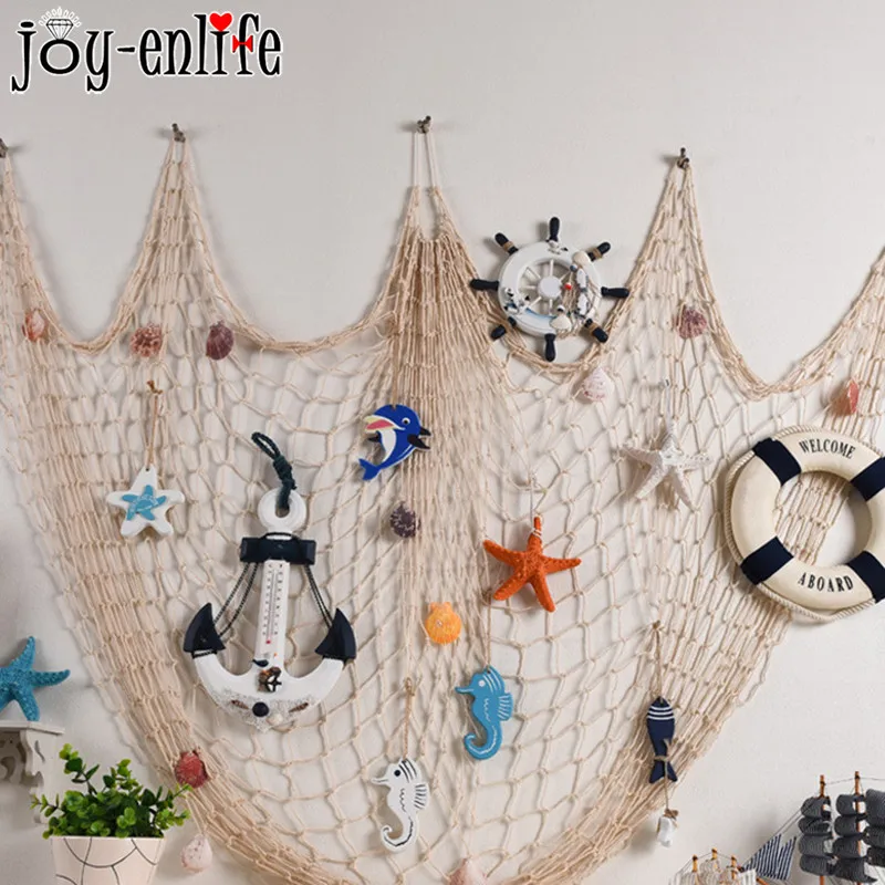 1 pcs حورية البحر حزب عيد ميلاد حزب زينة الأبيض الأزرق الصيد صافي قذيفة نجم البحر DIY الصورة الحلي شنقا ديكور جدران المنزل