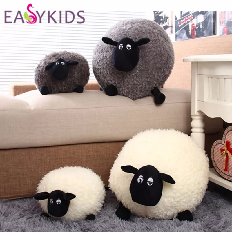 1-Piece-New-Lovely-Stuffed-Soft-Plush-Toys-Cushion-Sheep-Character-White-Gray-Kids-Baby-Toy