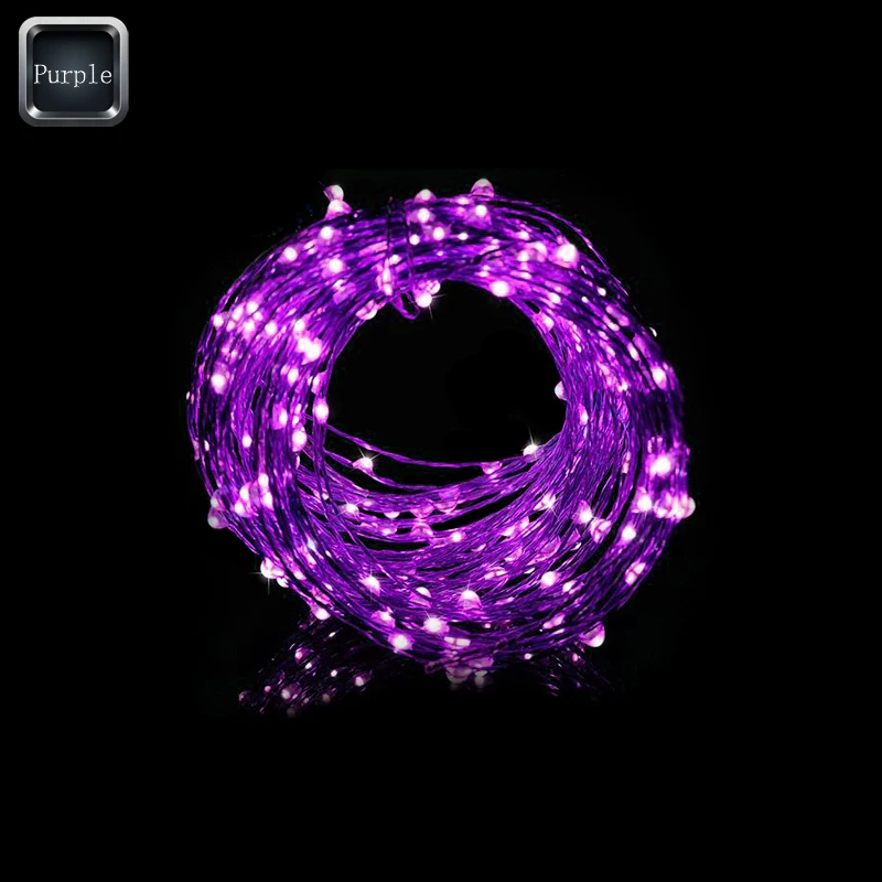 1/2/3 м CR2032 Батарея приведенный в действие мини светодиодный Медный провод Фея гирлянды светодиодные лампы гирлянды для рождественское свадебное украшение дома вечерние украшения - Испускаемый цвет: Purple