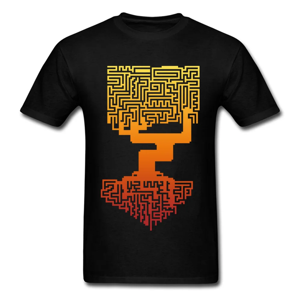 Tree Labyrinth Pure Cotton Summer Tops Shirts Fashion Short Sleeve Men Tshirts Design Summer Fall Tops Shirt Crew Neck Tree Labyrinth black
