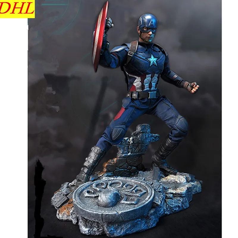 Avengers:Infinity Captain America Scene Platform Statue Superhero Steve Rogers Resin Action Figure Collectible Model Toy L2222