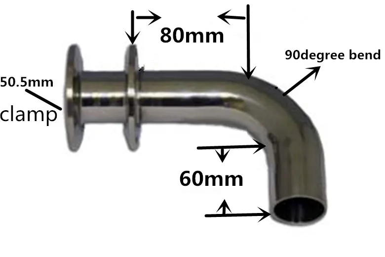 1 дюйм.(50,5 до) тройной зажим x 1 дюйм.(50,5 OD) Tri Clover совместимый пикапа трубки домашнего пивоварения установки вешалки из нержавеющей стали SS304