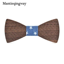 Mantieqingway дерево Галстуки для мужские брак дерево с бантом Свадебная вечеринка рубашка Bowknots дерево Gravatas тонкий сплошной Цвет галстук