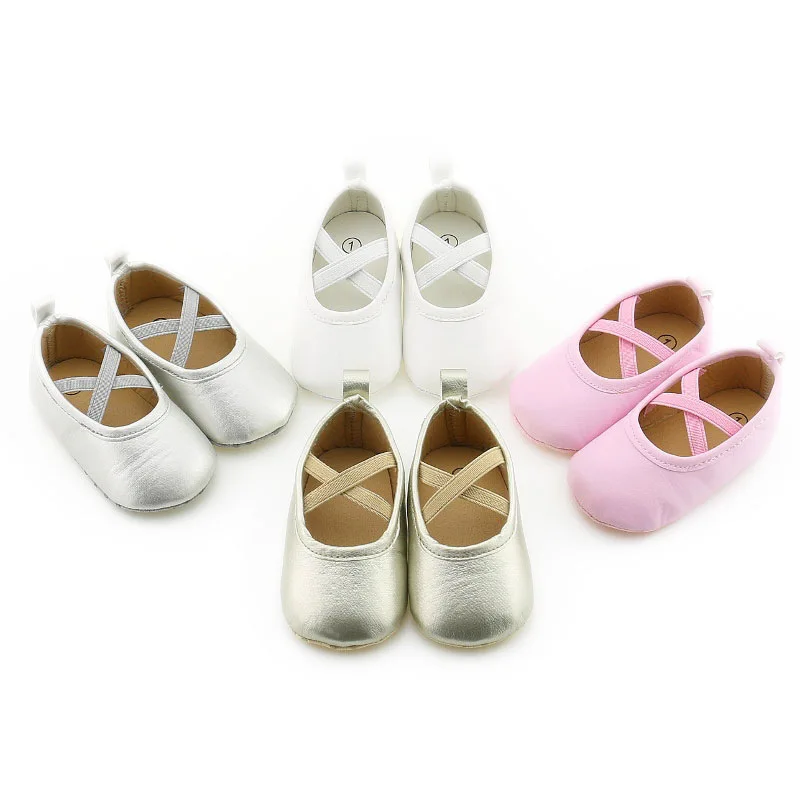 Baby Girls Princess Shoes Crib Bebe Newborn Infant Toddler Footwear Solid Soft Sole First Walker Prewalkers Ballet Dress Shoe