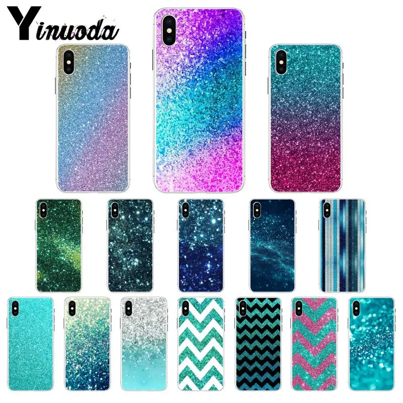 

Yinuoda Silver Green stripe Glitter cool TPU Phone Case Cover Shell for Apple iPhone 8 7 6 6S Plus X XS MAX 5 5S SE XR Cases