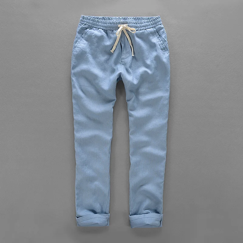 Brazil Style Pure Linen Pants Men Brand Fashion Men Trousers Loose