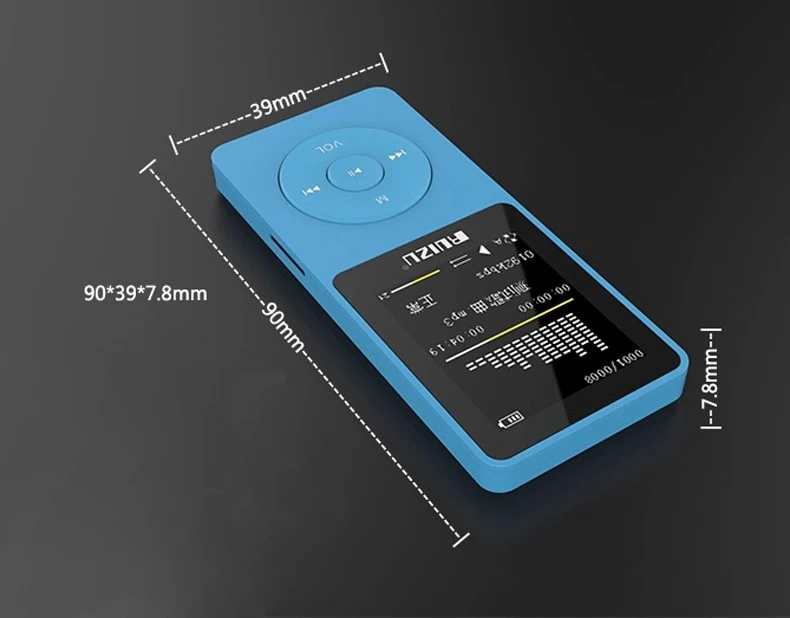 Ультратонкий MP3 музыкальный плеер 4 ГБ для хранения 1,8 дюймов экран может воспроизводить 80 часов RUIZU X02 с FM, электронной книгой, диктофоном