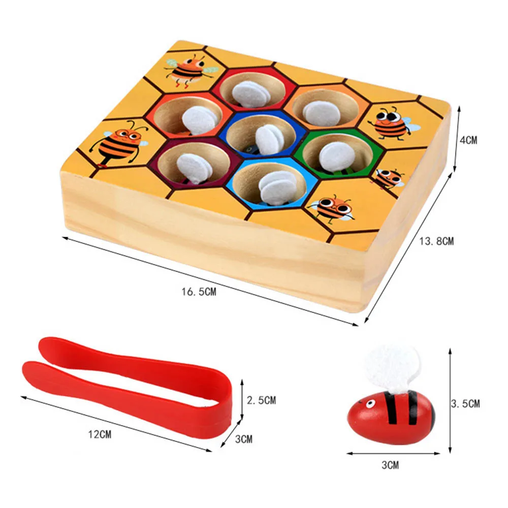 Ловля практик красочные деревянные милые пчелы выбор игрушка для ребенка раннего образования малыша игры улей