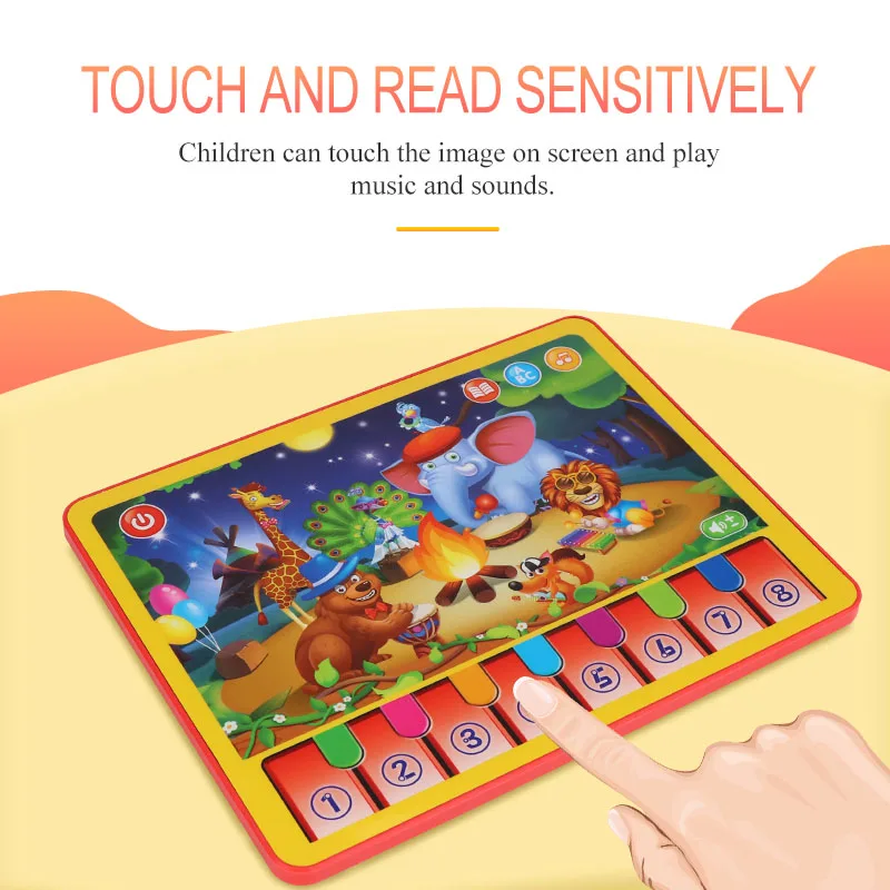 1pc New Multifunction Kids Learning Machine Animal Leaning Pad Laptop Toy Early Educational Tablet Reading Machine 