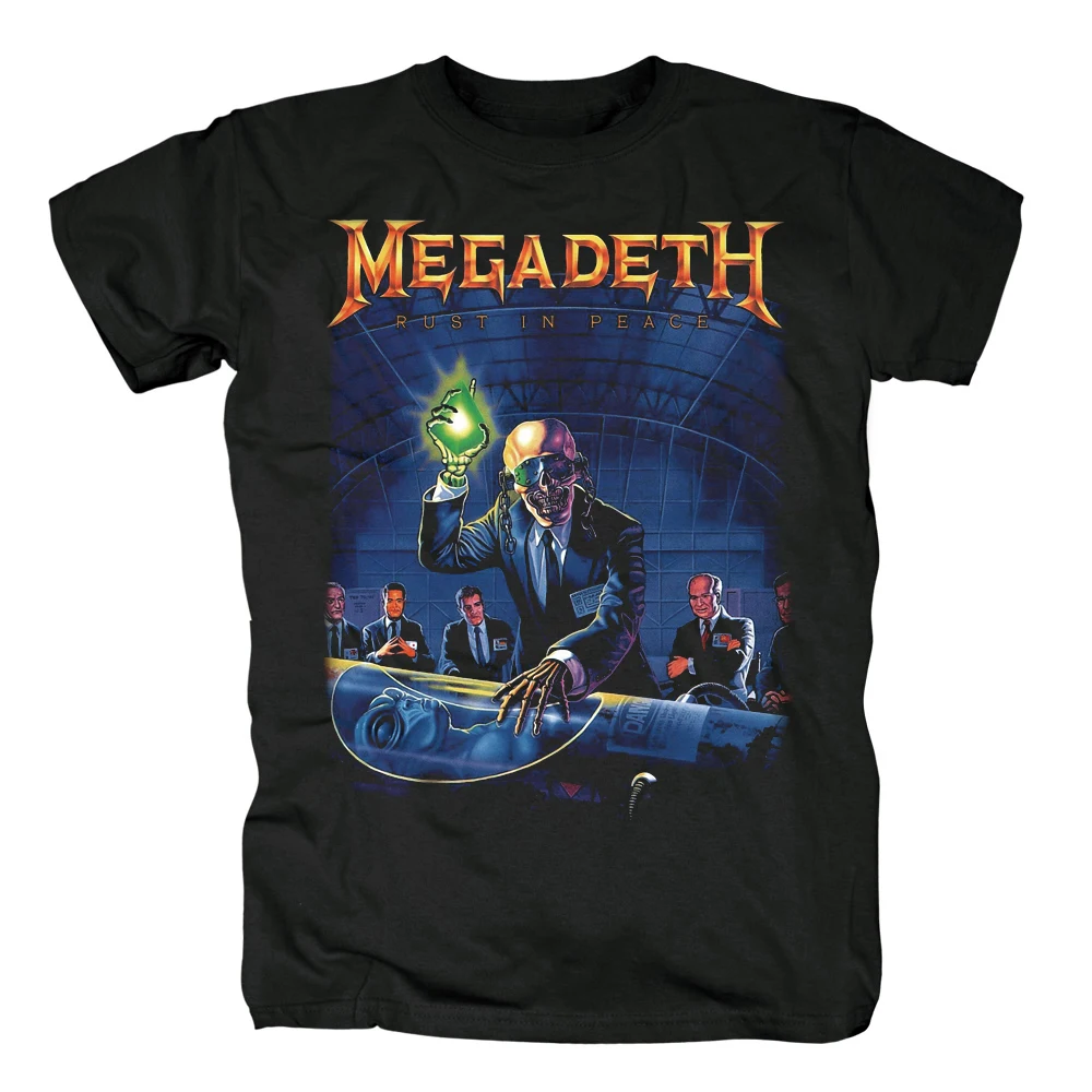 Bloodhoof MEGADETH RUST IN PEACE'90 DAVE MUSTAINE ANTHRAX черная футболка Азиатский размер