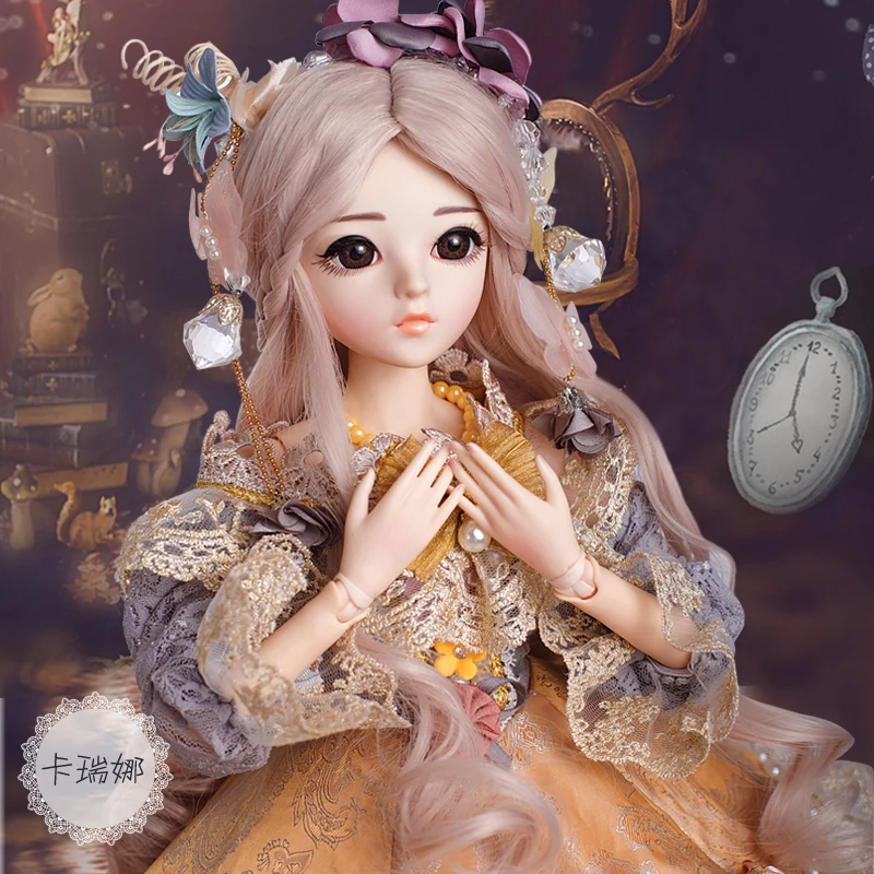 BJD 60CM Girl Dolls Brown Eyes With BJD Clothes Wigs Shoes Makeup 100% Handmade Beauty Toys Doll 18 Joint BJD Ball Joint Doll BJD 60CM Girl Dolls Brown Eyes With BJD Clothes Wigs Shoes Makeup 100% Handmade Beauty Toys Doll 18 Joint BJD Ball Joint Doll