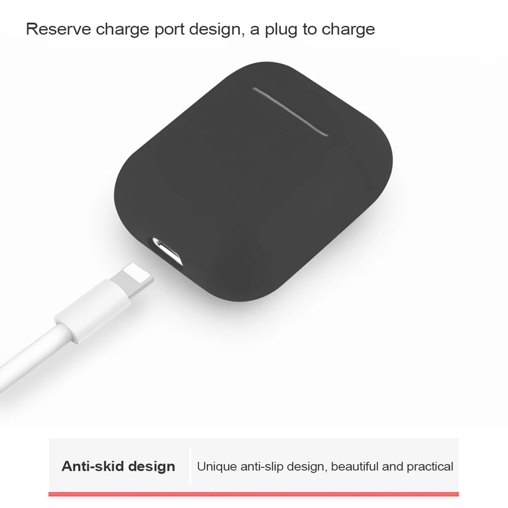 Противоударные силиконовые чехлы для наушников Apple Airpods мягкий чехол простые
