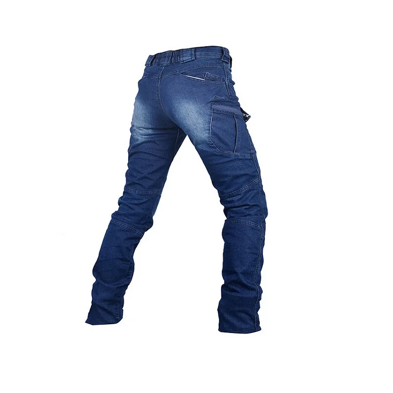 JEANS MEN 2019 Cargo Elastic Waist Jean Pants High Quality Clearance Tactical Denim Multi Pocket Male Trouser Cargo Jeans Men