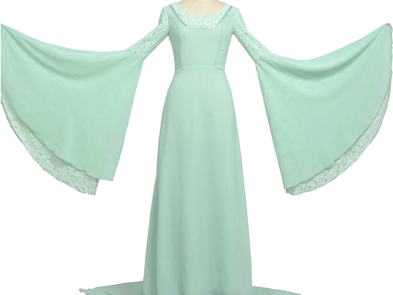 Arwen Green Dress Costume Gown Hand Made Tailor Made for women 11
