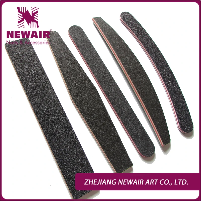 Professional nail art file 100/180 double side black nails files mix